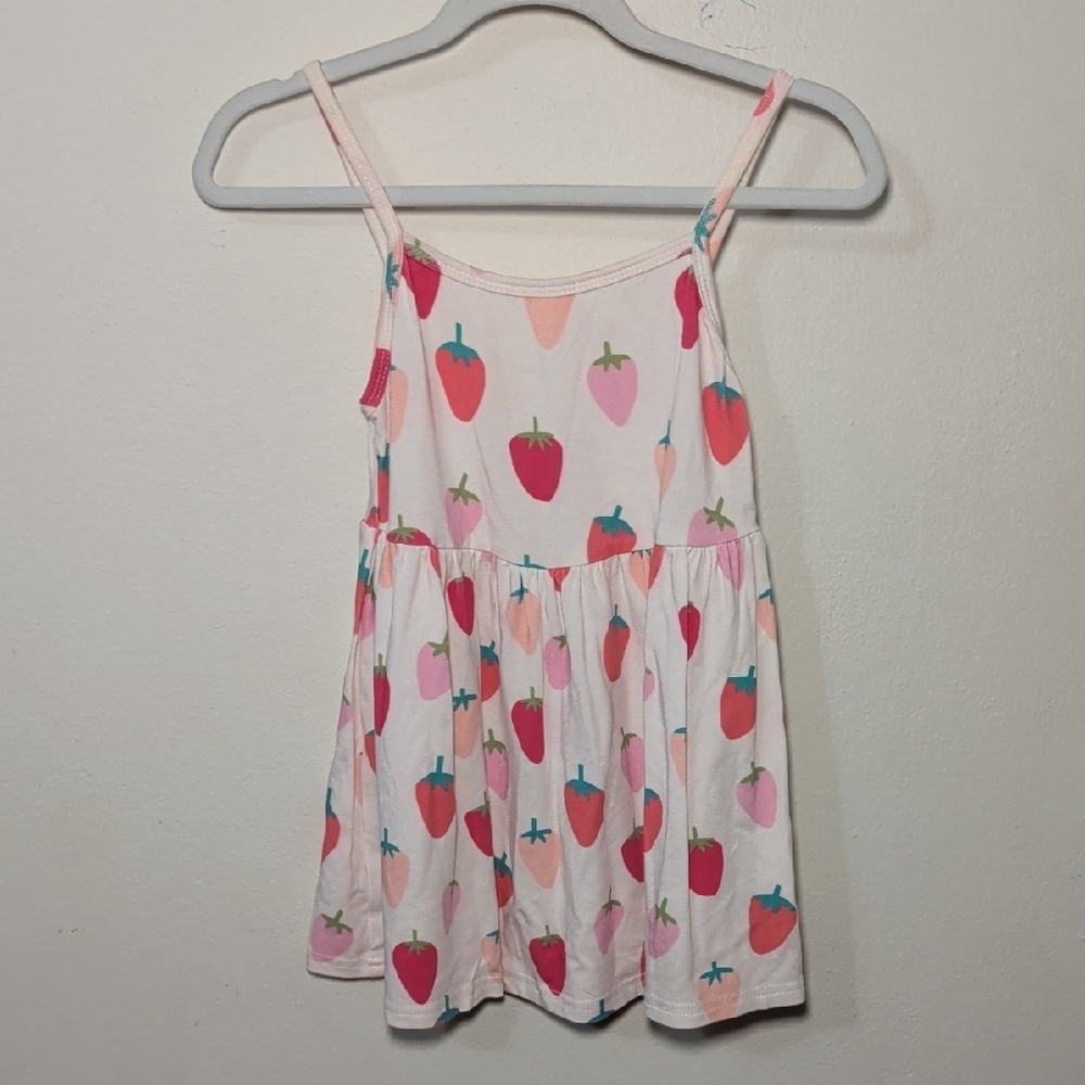 Vivie and Ash Strawberry Sundress Pink Red Green Summer A-line Girls Size 6/7
